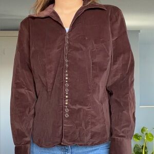 Harve Benard Brown Velvet Shirt